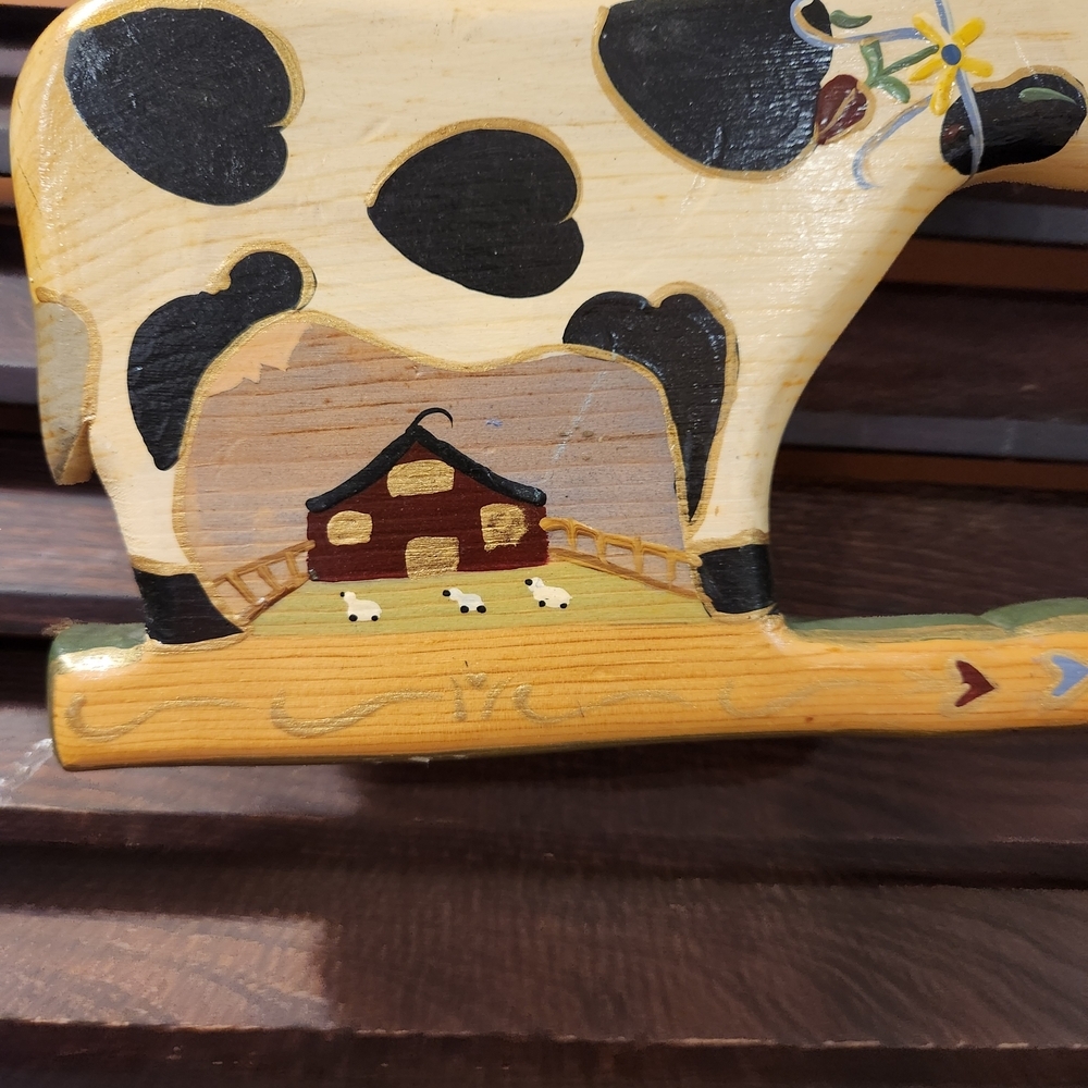 Vintage Sunflower and Cow Wooden Wall Art - Picture 3 of 4